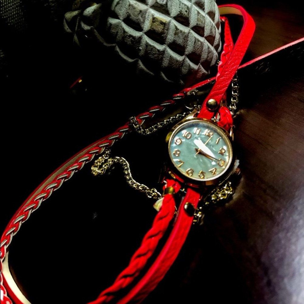 Beautiful red wrap around working watch